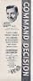 1949 Movie Ad, M-G-M brings to the screen Broadway's famed Stage play! Clark Gable, Walter Pidgeon, Van Johnson, Brian Donlevy, Charles Bickford, John Hodiak, Edward Arnold in "COMMAND DECISION" with Marshall Thompson, Richard Quine, Cameron Mitchell, Clinton Sundberg, and Ray Collins. A Sam Wood Production. Screen Play by William R. Laidlaw and George Froeschel. Based on the Play by William Walter Haines. Directed by Sam Wood. Produced by Sidney Franklin. in Association with Gottfried Reinhardt. A3925A. **THIS IS AN AD / POSTER, NOT A DVD**
