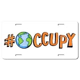 Hashtag Occupy Global Wall Street Protest OWS WE ARE THE 99% on a Fiberglass License Plate