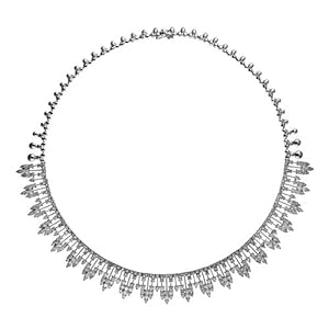 18k 12.01 Dwt Rough Diamond White Sparkle Fancy - 18 Inch Necklace - JewelryWeb