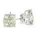 Sterling Silver 8mm Cushion Green Amethyst title=