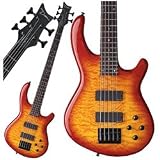 Dean Edge Q5 Quilted 5-String Bass, Blue