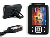 BLACK Silicone Skin Case Cover for Creative Zen 4gb 8gb 16gb & 32gb + SCREEN PROTECTOR