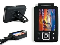 BLACK Silicone Skin Case Cover for Creative Zen 4gb 8gb 16gb & 32gb + FREE SCREEN PROTECTOR