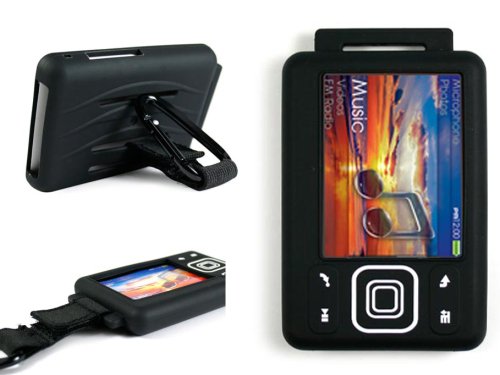 Childrens Toyshop   : BLACK Silicone Skin Case Cover for Creative Zen 4gb 8gb 16gb & 32gb + SCREEN PROTECTOR