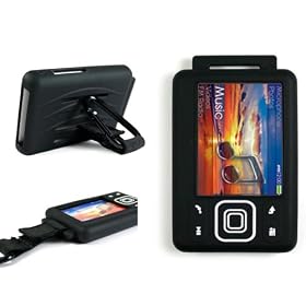BLACK Silicone Skin Case Cover for Creative Zen 4gb 8gb 16gb & 32gb + SCREEN PROTECTOR