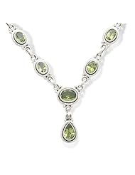 16" Necklace with 8 Faceted Peridot Drops