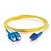 C2G 29190 OS2 Fiber Optic Cable - LC-SC 9/125 Duplex Single-Mode PVC Fiber Cable, Yellow (3.3 Feet, 1 Meter)