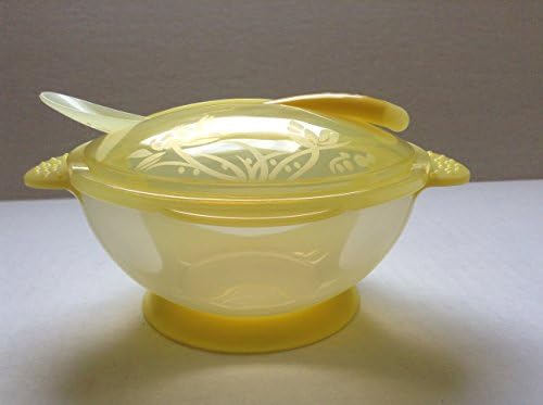 Feeding Your Baby the BPA Free Way with Silicone Baby Bowls By Mobetta - Bowl Sets Come with a Heat Sensitive Spoon and Strong Suction Base - Yellow