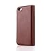 iPhone 5C Case, JAMMYLIZARD Leather [SWISS] Wallet Flip Cover, Brown with integrated magnetic closure