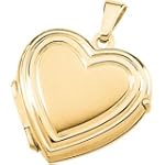 14K Yellow Gold Heart Shaped Locket Pendant