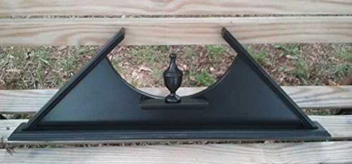 30" Wooden French Country Pediment with Finial, French Door/Window Topper, Architectural Piece
