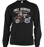 Route 66 Hot Rod Mens Thermal Shirt, Full Service With A Smile Waitress Design Thermal