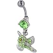 Belly Button Rings Spring Green Song Bird Fashion August Belly Navel Ring Body Jewelry