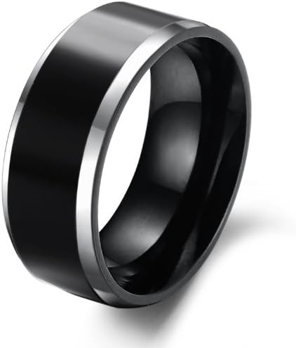Men's Tungsten Ring/wedding Band,flat Top,two Toned Black,sizes 7 - 13 By Ecoyo (10)