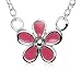 Sterling Silver Children's Pink Enamel Flower Pendant, 14