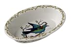 Portmeirion Birds of Britain Earthenware 11 x 7-1/2-Inch Deep Oval Baker/Serving Dish