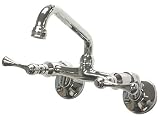 Polish Chrome Victorian Wall Mount Kitchen Sink Faucet