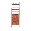 "Manilla" Kitchen Shelf with Storage Rattan Baskets