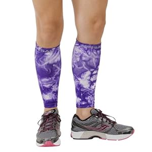 Zensah Compression Leg Sleeves, Tie Dye Violet, Small/Medium