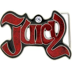 Red Glitter Juicy Rhinestone Graffiti Belt Buckle