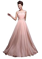Sheath Scoop Neck Chiffon Lace-Up Floor Length Evening Dress 