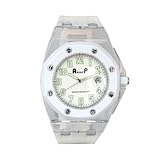 Alexander & Paul Polycarbonate Quartz Watch - White Dial white Bezel White Strap