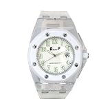 Alexander and Paul Polycarbonate Quartz Watch - White Dial white Bezel White Strap by Netaya