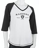 5th & Ocean Oakland Raiders Missy Knit 3/4 Sleeve V-Neck Tee