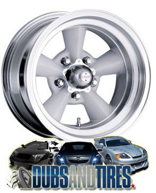 American Racing Vintage TTO (Series VN309) Painted Gray With Machined Lip - 15 X 7 Inch Wheel