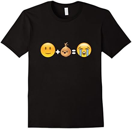Men's Funny Smiley Happy Emoji Onion Sad Face Crying Tears T-Shirt Large Black