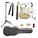 Saga ST-10 Build-Your-Own S-Style Electric Guitar Kit Bundle with Gig Bag, Guitar Stand, Strap, Pick Card, Polish, and Polishing Cloth