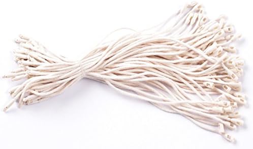 8-inch Hang Tag Nylon String Snap Lock Pin Loop Fastener Hook Ties ,100 Pcs (Beige White)