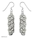 Earrings, 'Grape Cascade' 0.8" W 2.4" L