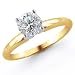 18k Yellow Gold 1.00 Carat Round Cut Solitaire Diamond Ring - (G-H;SI1-2)