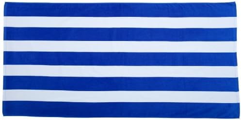 Carmel Towel Company - Cabana Stripe Velour Beach Towel. 3060S - Royal