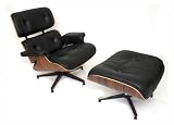 Eames Office Lounge Chair + Ottoman Set WALNUT / BLACK LEATHER