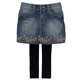 Girls' YES Denim Miniskirt with Leggings