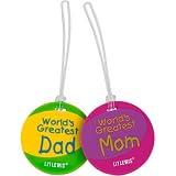 Lewis N. Clark World's Greatest Mom/Dad Luggage Tags - 2 Pack