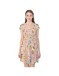 Stretchy Feathers General Print Cap Sleeves Polyester/Spandex  Dress