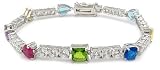 7 Sterling Silver Multicolor CZ Bracelet