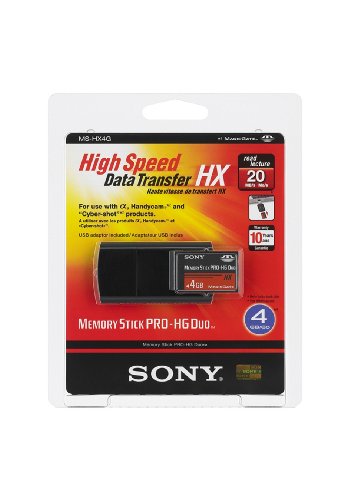 Sony Memory Stick PRO-HG Duo HX 4 GB Flash Memory Card with USB Reader MSHX4G