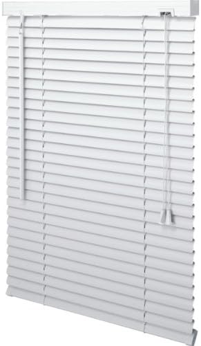White 1" Horizontal Vinyl Mini Window Blind Blind (Width x Drop Length) Actual Size: 58.5 x 34 Inch