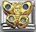 Clearly Charming Butterfly with Blue Stones Animal Theme Italian Charm Link Bracelet