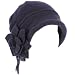 100% Wool Winter Cloche Crushable Foldable Bucket Flower Tassle Church Hat Navy