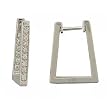 14k White Gold Geometric Diamond Earrings