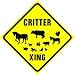 CRITTER CROSSING ZONE animal pet sign