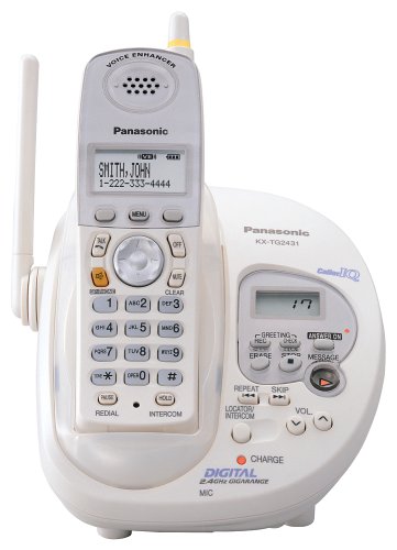 Panasonic GigaRange KX-TG2431W 2.4 GHz DSS Cordless Phone with Caller ID and Answering System (White) Panasonic GigaRange KX-TG2431W 2.4 GHz DSS Cordless Phone with Caller ID and Answering System (White)