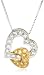 18k Two-Tone Gold Yellow and White Diamond Heart Pendant (1/4 cttw)