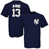 MLB Majestic New York Yankees #13 Alex Rodriguez Navy Blue Youth Jersey T-shirt (X-Large)