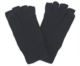Strick-Handschuhe ohne Finger mit Futter schwarz S-XL